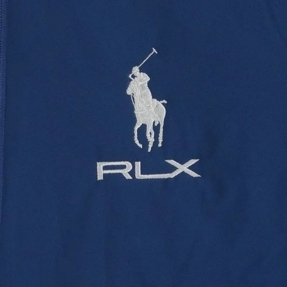 RLX Ralph Lauren RSM Golf Full Zip Jacket Men's Size Large Blue Softshell Pony